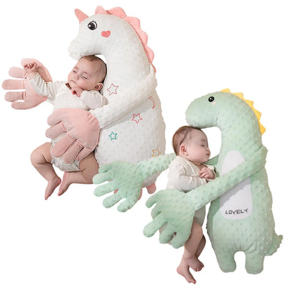 Dinosaur Baby Patting Soother with Remote Control, Plush Double-Arm Design and 3 Adjustable Speeds for Awake Supervised Calming