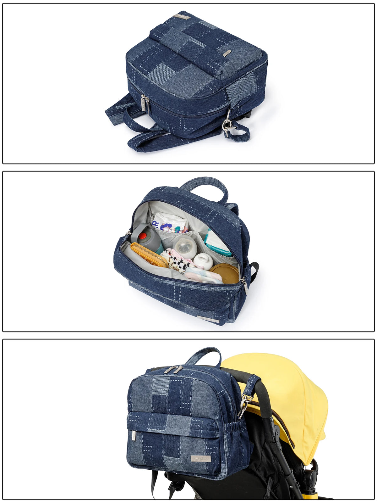 Diaper Backpack for Quick Outings, Lightweight Baby Changing Bag with Front Zip Pocket and Top Handle for Newborn Essentials