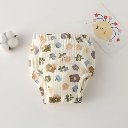Printed Cotton Potty Training Pants, Single Reusable Learning Underwear with Pull-On Waist for Babies and Toddlers in Sizes 80–110