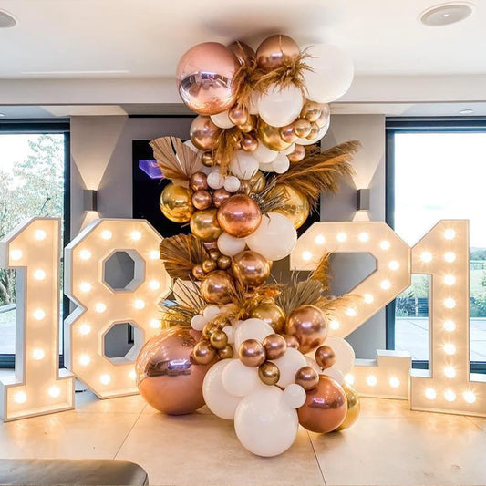 Giant Marquee Number Frame 91.5cm with Warm White LED Lights for First Birthday Photos, Milestone Parties, Anniversaries and Baby Shower Decor