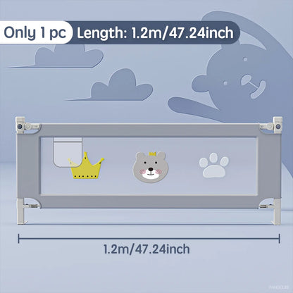 Height Adjustable Bed Rail by PANGDUBE, Single Mesh Guard Panel with Lift Mechanism, Removable Washable Fabric and Eight Length Options