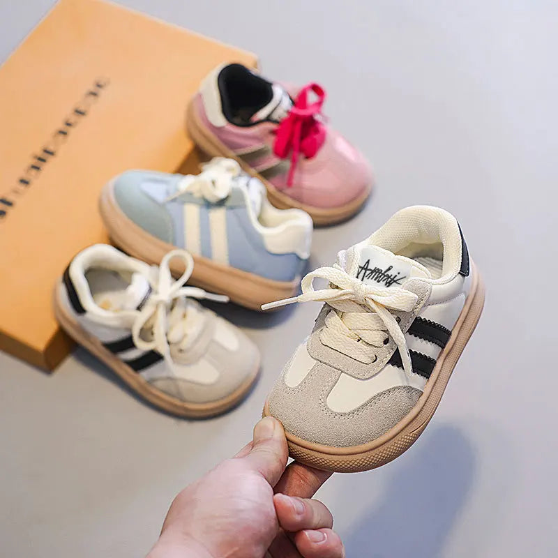 Kids' German Trainer Sneakers with Soft Soles, Anti-Slip Low-Top Casual Shoes for Boys and Girls, Spring and Fall Everyday Wear
