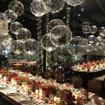 LED Light Up Balloons with Batteries and Clear Bobo Balloon Design, 10-100 Set Options for Wedding Receptions, Proposals and Birthday Party Decor