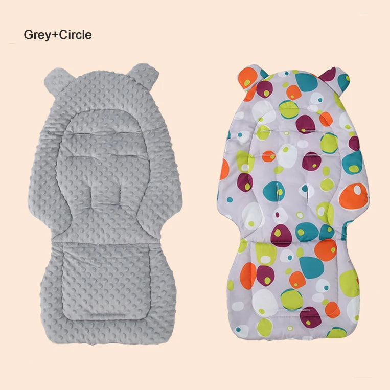 Stroller Seat Pad in Polyester-Cotton, Padded Baby Cushion with Double-Sided Options, 60 x 36 cm Liner for Compatible Strollers