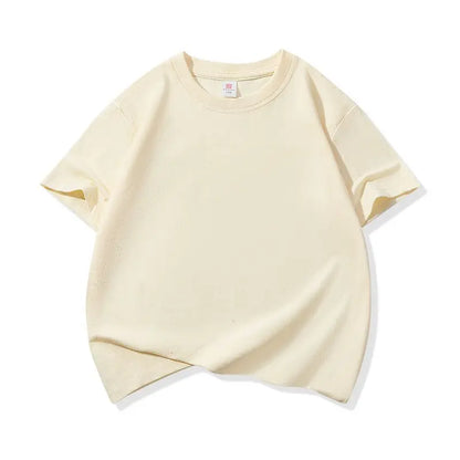 Kids Solid Color Cotton T-Shirt, 180gsm Short Sleeve Crewneck Basic Tee for Boys and Girls in 18 Colors for Summer and Everyday Casual Outfits