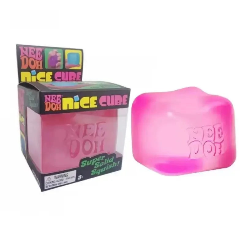 NeeDoh Squishy Fidget Toy, Nice Cube and Nice-Sicle Styles for Gentle Tactile Squeeze Play, Colorful Desk Breaks and Novelty Gift Ideas