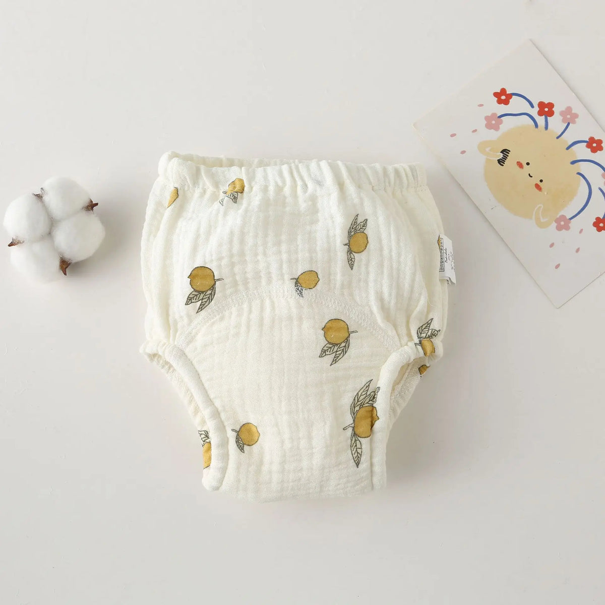 Printed Cotton Potty Training Pants, Single Reusable Learning Underwear with Pull-On Waist for Babies and Toddlers in Sizes 80–110