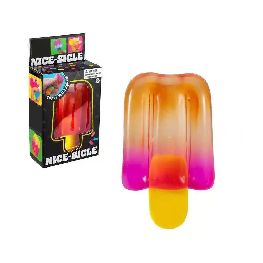 NeeDoh Squishy Fidget Toy, Nice Cube and Nice-Sicle Styles for Gentle Tactile Squeeze Play, Colorful Desk Breaks and Novelty Gift Ideas
