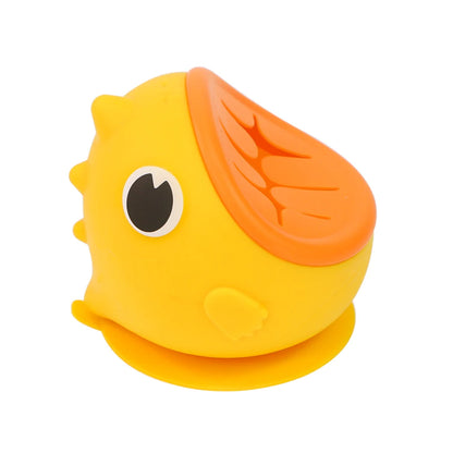 Dinosaur Silicone Suction Bowl with Slotted Snack Lid, Cartoon Baby Feeding Dish for Supervised Weaning Meals and Toddler Snacks