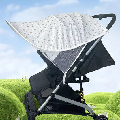 Baby Stroller Shade Extender, Pushchair Sun Awning in Black, Dinosaur, Bear or Star Designs for Extra Canopy Coverage on Outdoor Family Walks