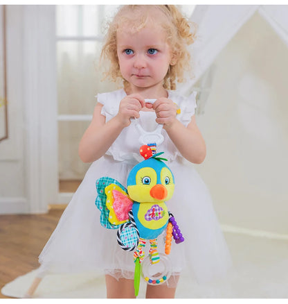 Taggy Animal Plush Rattle for Babies, Colorful Elephant, Monkey, Rabbit, Lion or Pig Soft Sensory Toy for Supervised Play and Baby Shower Gifts