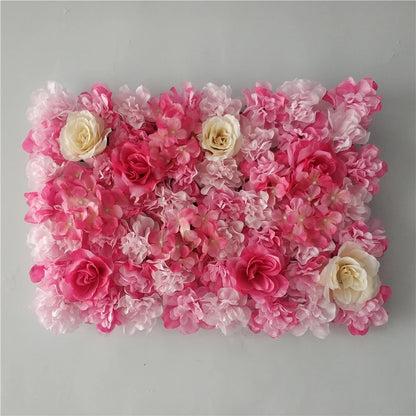 Artificial Flower Wall Panels with Fabric Roses, 40 x 60 cm Reusable Floral Backdrop for Baby Showers, Weddings, Birthdays & Home Decor