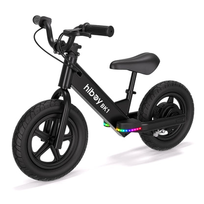 Kids Electric Balance Bike Hiboy BK1 with 12-Inch Tires, Adjustable Seat and Front V-Brake, Up to 9 MPH and 4.9-Mile Range for Ages 3–5