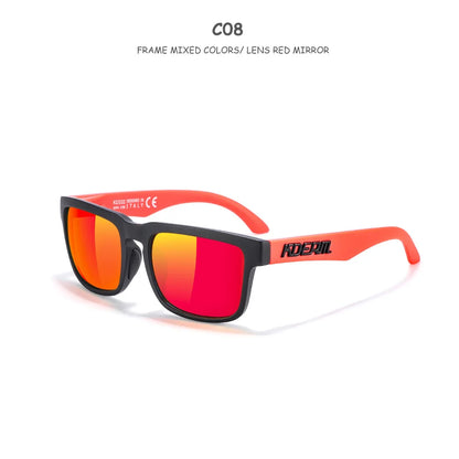 Kids Square Polarized Sunglasses by KDEAM, Lightweight TR90 Frames with Silicone Nose Pads for Boys and Girls Outdoor Play and Travel