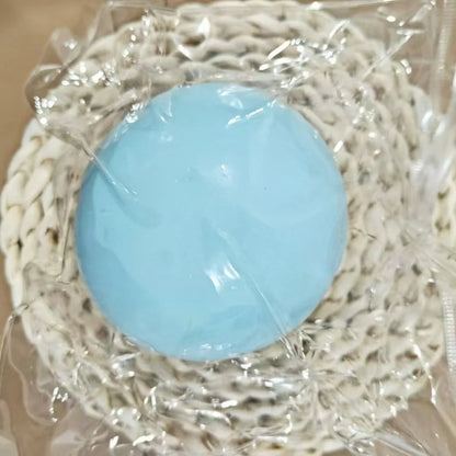 Squishy Stress Ball with Dough Filling, Soft TPR Round Squeeze Fidget in Yellow, Blue, Pink or White for Tactile Play and Desk Breaks