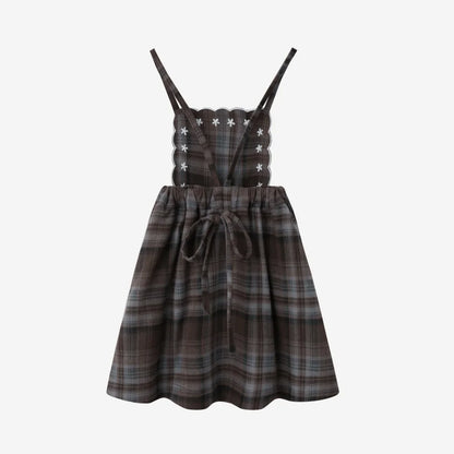 Sibling Matching Brown Plaid Clothing with Dress, Romper, Pants and Knitwear Options, AS AW26 Chestnut Styles for Babies, Kids and Teens
