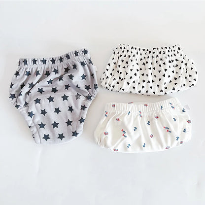Toddler Potty Training Pants 3-Pack, 6-Layer Washable Cotton Learning Underwear with Elastic Waist and TPU Layer in 8–18 kg Size Options