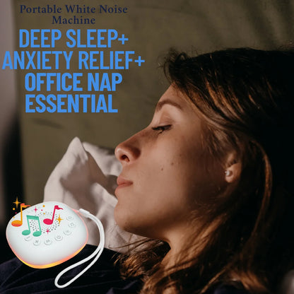 Rechargeable White Noise Machine with LED Breathing Light, 20 Sounds, 30/60/90-Minute Timer and 800mAh Battery for Bedside and Travel