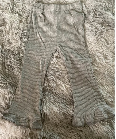 Baby Ribbed Flare Pants for Boys and Girls, Solid Color Pull-On Trousers with Flared Hems in Four Colors, Sizes 6–9M to 4T for Everyday Outfits