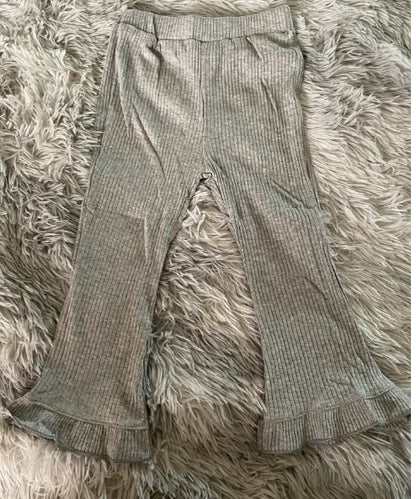 Baby Ribbed Flare Pants for Boys and Girls, Solid Color Pull-On Trousers with Flared Hems in Four Colors, Sizes 6–9M to 4T for Everyday Outfits