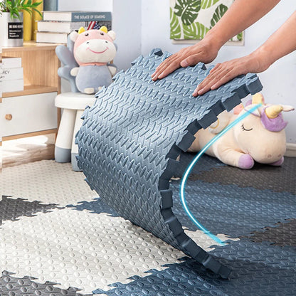 Interlocking Foam Play Mat Tiles for Kids, 1 cm Thick Textured Puzzle Floor Padding in 4, 8, 16 or 20 Pieces for Indoor Playrooms
