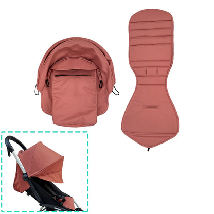 Stroller Replacement Fabric Set for Babyzen YOYO and YOYO2, MomTan Canopy with Storage Pocket and Padded Seat Cushion, Multiple Color Options