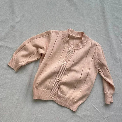 Infant Girl Sweater Cardigan with Long Sleeves, Button-Front Knit Layering Coat in Multiple Styles for Fall Outfits, Sizes 3M to 3T