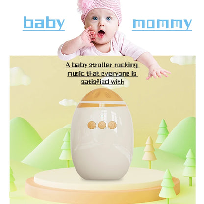 Stroller Motion Soother with White Noise, Portable Automatic Rocking Accessory with Strap Mount in SR12 White or SR11 Beige for Supervised Use