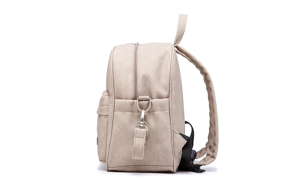 Diaper Bag Backpack by Soboba with Front Zipper Pocket, Top Carry Handle and Solid Color Styling for Baby Care Essentials and Everyday Outings