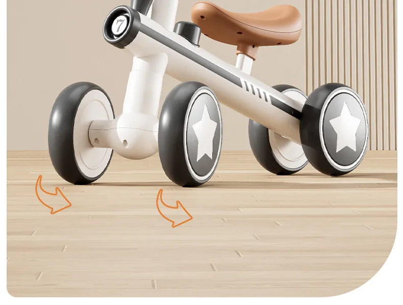 Lightweight Toddler Balance Bike for Ages 1–3, Ivory or Orange Kids Riding Toy for Supervised Playtime and First Birthday Gift Ideas