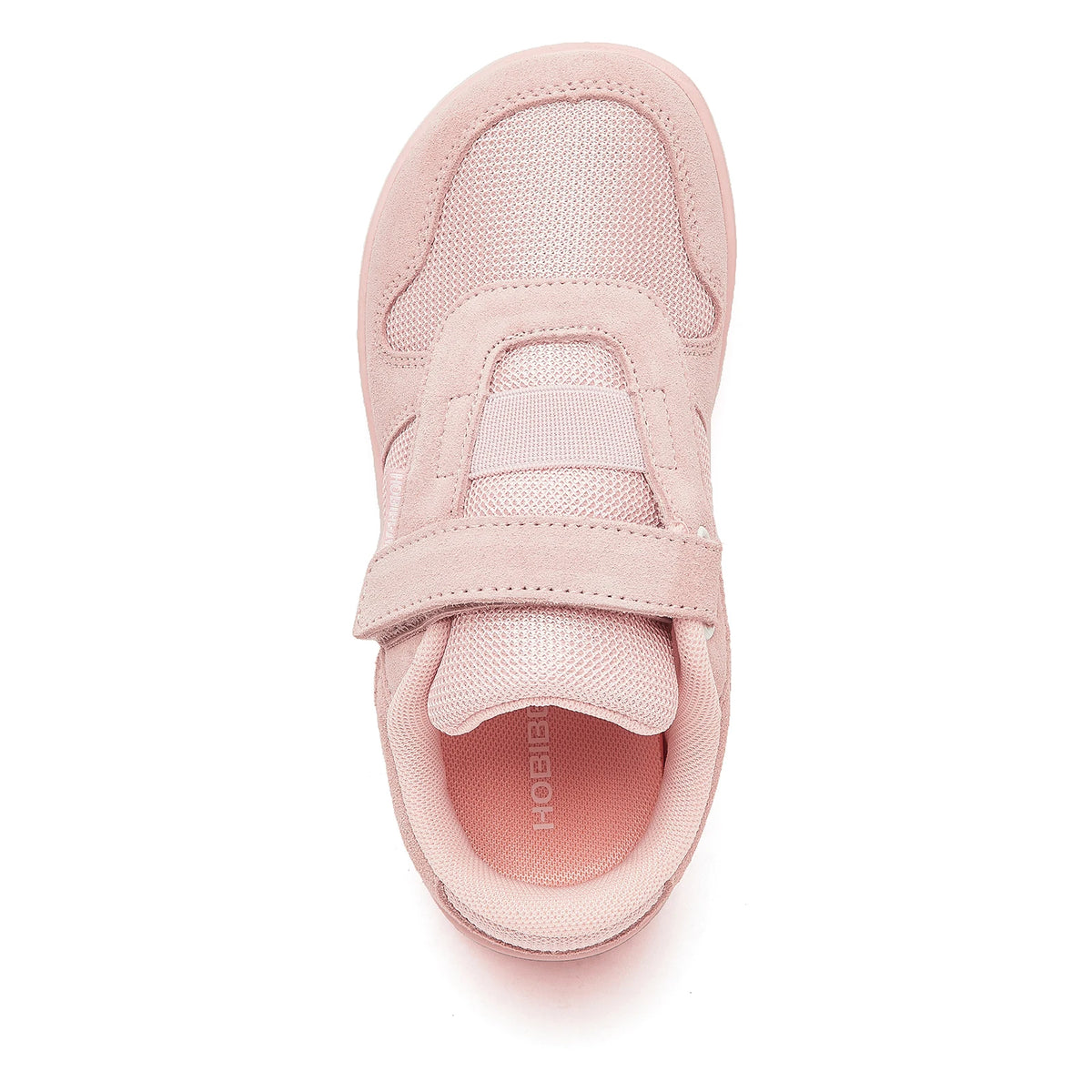 Kids Zero-Drop Barefoot Sneakers by HOBIBEAR with Wide Toe Box, Hook-and-Loop Strap, Mesh Upper and Artificial Leather Toe for Lightweight Everyday Wear