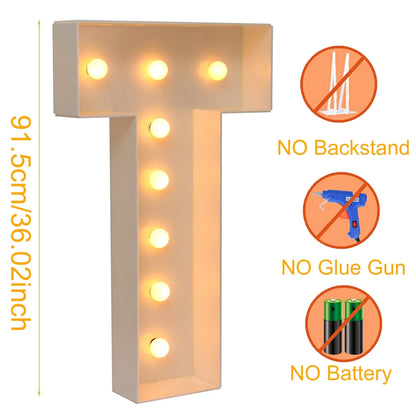 Giant Marquee Letter Frame Box, 91.5cm LED Light-Style Alphabet Display for DIY Names, Baby Showers, First Birthdays and Wedding Party Decor