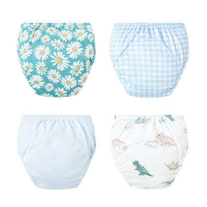 Washable Potty Training Pants Multipack, 4 or 8 Reusable Toddler Underwear Briefs with Printed Designs for Daytime Toilet Learning, Sizes S-XL