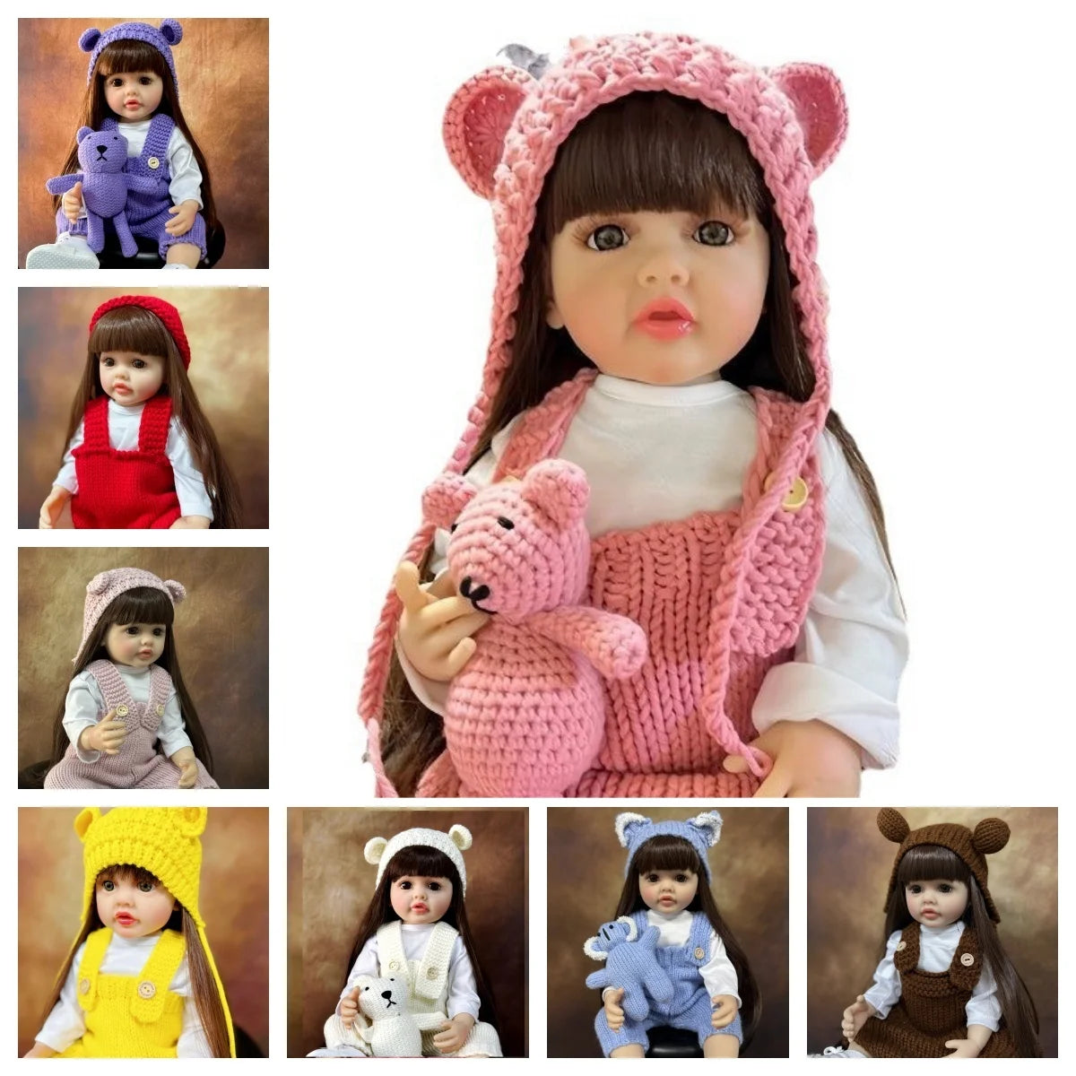 Long Hair Reborn Girl Doll with Fixed Acrylic Eyes, 20 Inch Toddler-Style Doll with Movable Limbs, Clothes, Magnetic Pacifier and Bottle