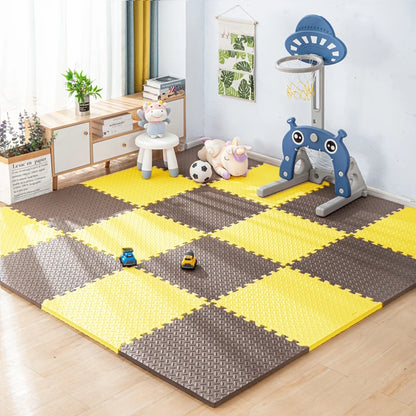 Interlocking Foam Play Mat Tiles for Kids, 1 cm Thick Textured Puzzle Floor Padding in 4, 8, 16 or 20 Pieces for Indoor Playrooms