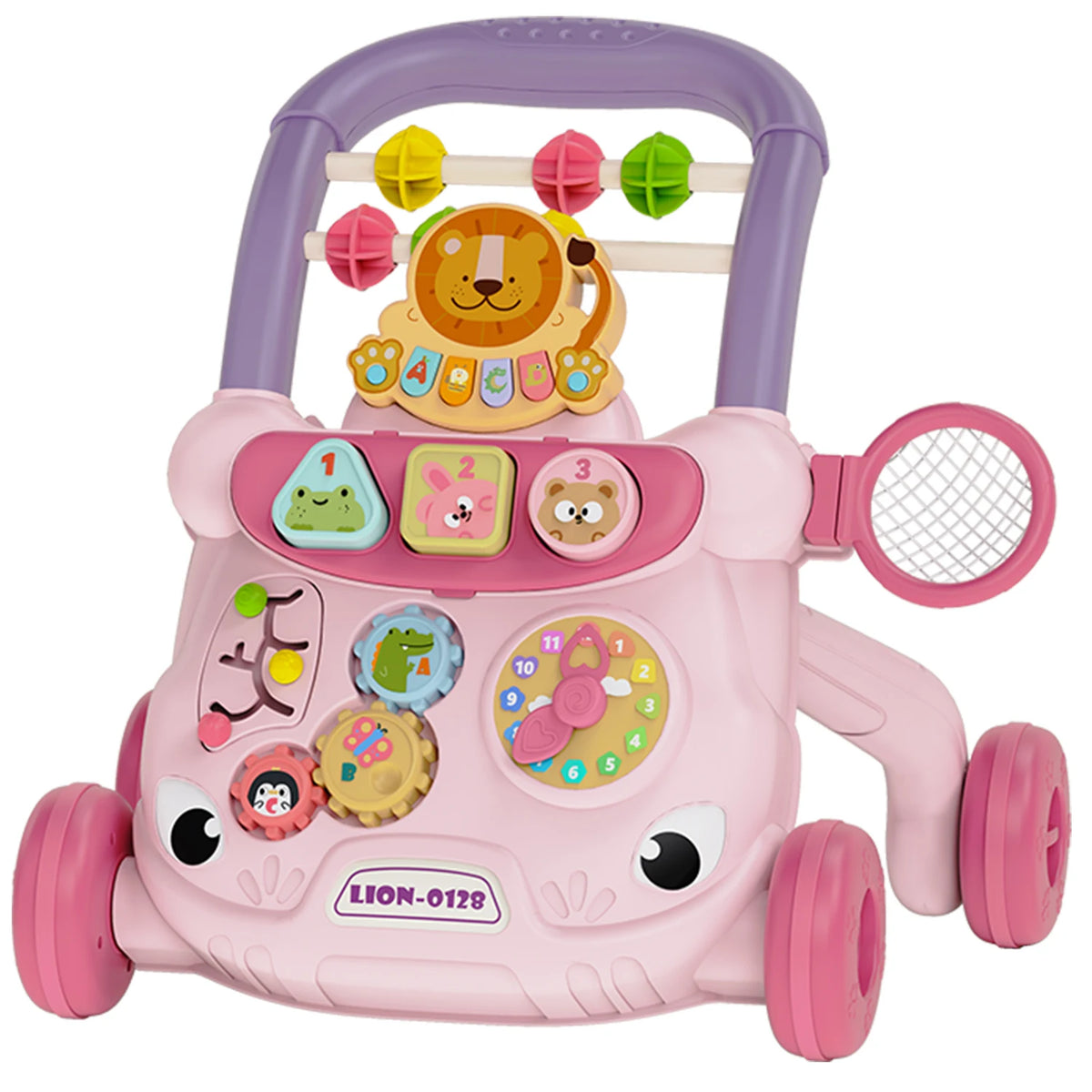 Musical Toddler Push Walker with Animal Activity Panel, Wheeled Handle Toy for Ages 18 Months and Up in Rabbit, Lion, Unicorn, Frog and Spider Styles