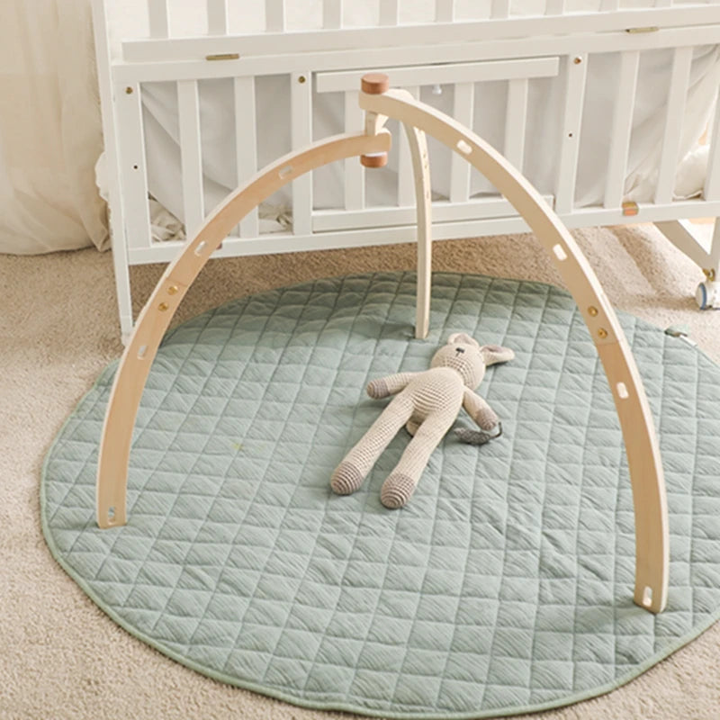 Baby Gym Hanging Toys in Wood and Cotton with Animal, Star and Moon Pendant Designs, Individual or Set Options for Supervised Play