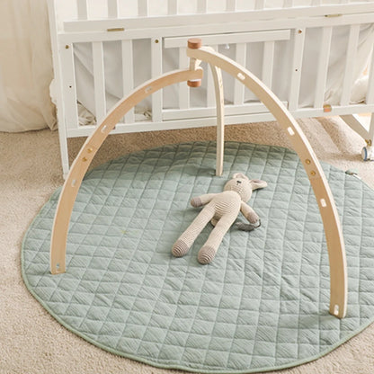 Baby Gym Hanging Toys in Wood and Cotton with Animal, Star and Moon Pendant Designs, Individual or Set Options for Supervised Play
