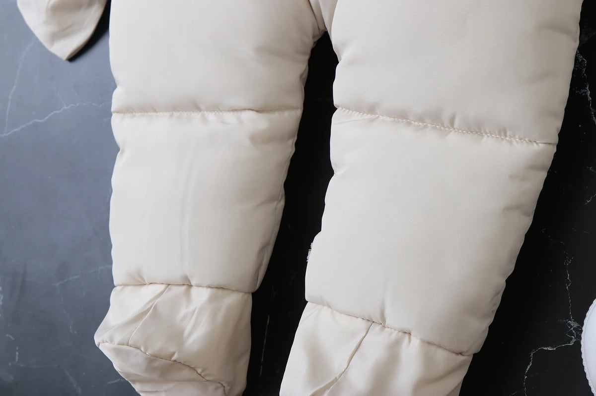 Infant Winter Snowsuit with Hood, Double Front Zippers and Quilted Design, Fleece-Lined Baby One-Piece for Boys and Girls, 3-24 Months