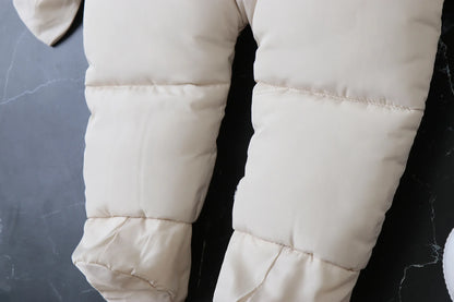 Infant Winter Snowsuit with Hood, Double Front Zippers and Quilted Design, Fleece-Lined Baby One-Piece for Boys and Girls, 3-24 Months
