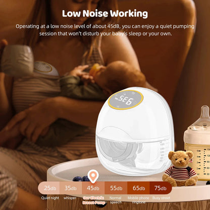 Electric Wearable Breast Pump with LED Screen, 3 Modes and 9 Suction Levels, Hands-Free Portable Milk Expression for Nursing Moms