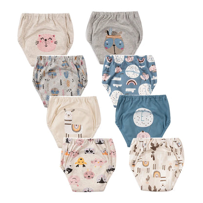 Washable Potty Training Pants Multipack, 4 or 8 Reusable Toddler Underwear Briefs with Printed Designs for Daytime Toilet Learning, Sizes S-XL