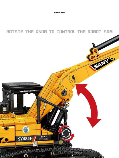 Excavator Building Set 1022 Pieces by SEMBO, Construction Vehicle Model with ABS Bricks, Instructions and Stickers for Ages 6+