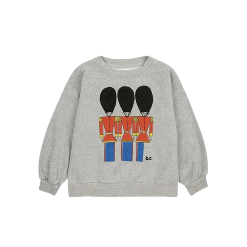 Cartoon Crewneck Sweatshirt for Kids with Long Sleeves, Animal Flower and Letter Print Pullover Options for Toddler Boys and Girls, Sizes 18-24M to 10-11Y