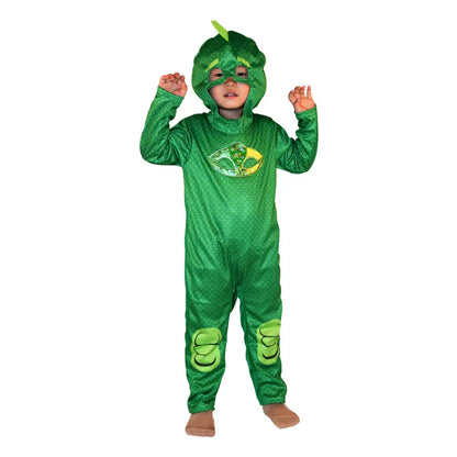 Kids Superhero Jumpsuit Costume with Mask, Blue Red or Green Cartoon Dress-Up Outfit for Halloween, Birthday Parties and Pretend Play
