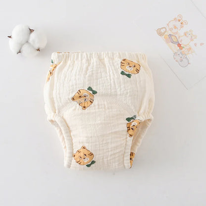Printed Cotton Potty Training Pants, Single Reusable Learning Underwear with Pull-On Waist for Babies and Toddlers in Sizes 80–110