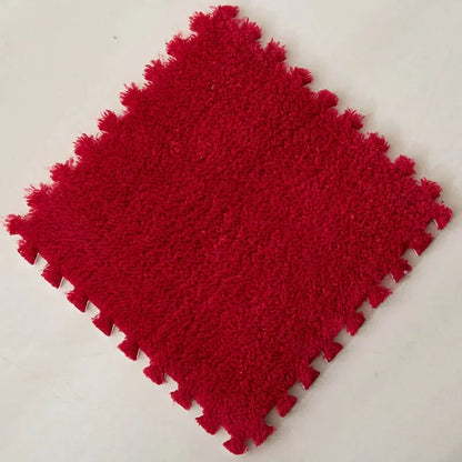 Plush Interlocking Foam Floor Mat with 30 cm Velvet-Topped EVA Tiles, 10 or 20 Pieces for Kids Rooms, Nursery Corners and Indoor Play Areas