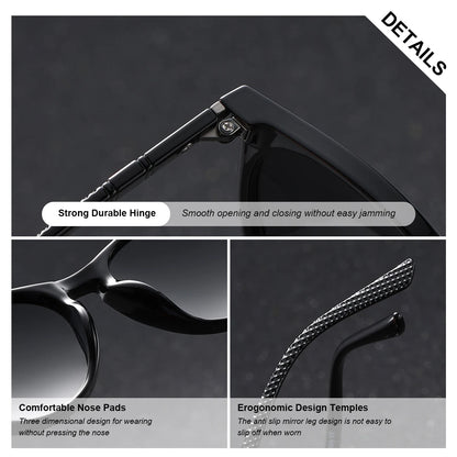 Women's Round Polarized Sunglasses by BARCUR, Lightweight PC Frame with Retro-Inspired Style and Eight Color Options for Travel and Everyday Outings