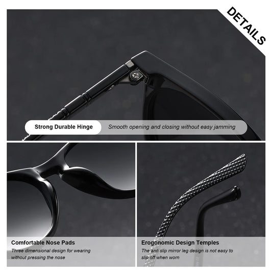 Women's Round Polarized Sunglasses by BARCUR, Lightweight PC Frame with Retro-Inspired Style and Eight Color Options for Travel and Everyday Outings