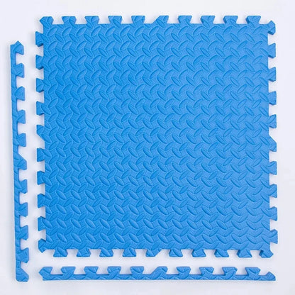 Foam Gym Flooring Tiles with Interlocking Puzzle Edges, Textured EVA 30 cm Floor Mats for Home Workouts and Supervised Playroom Activities